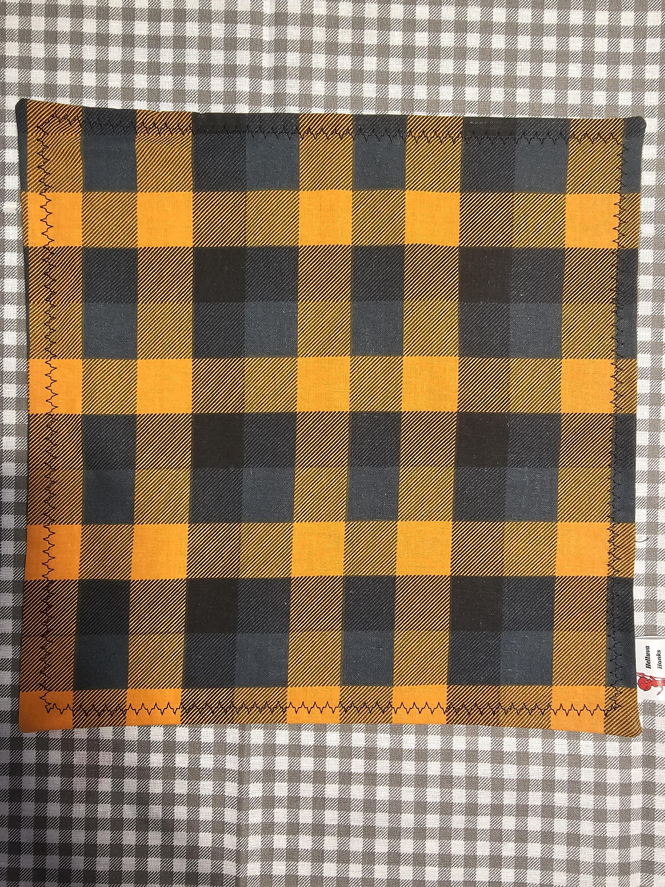 Orange plaid hank