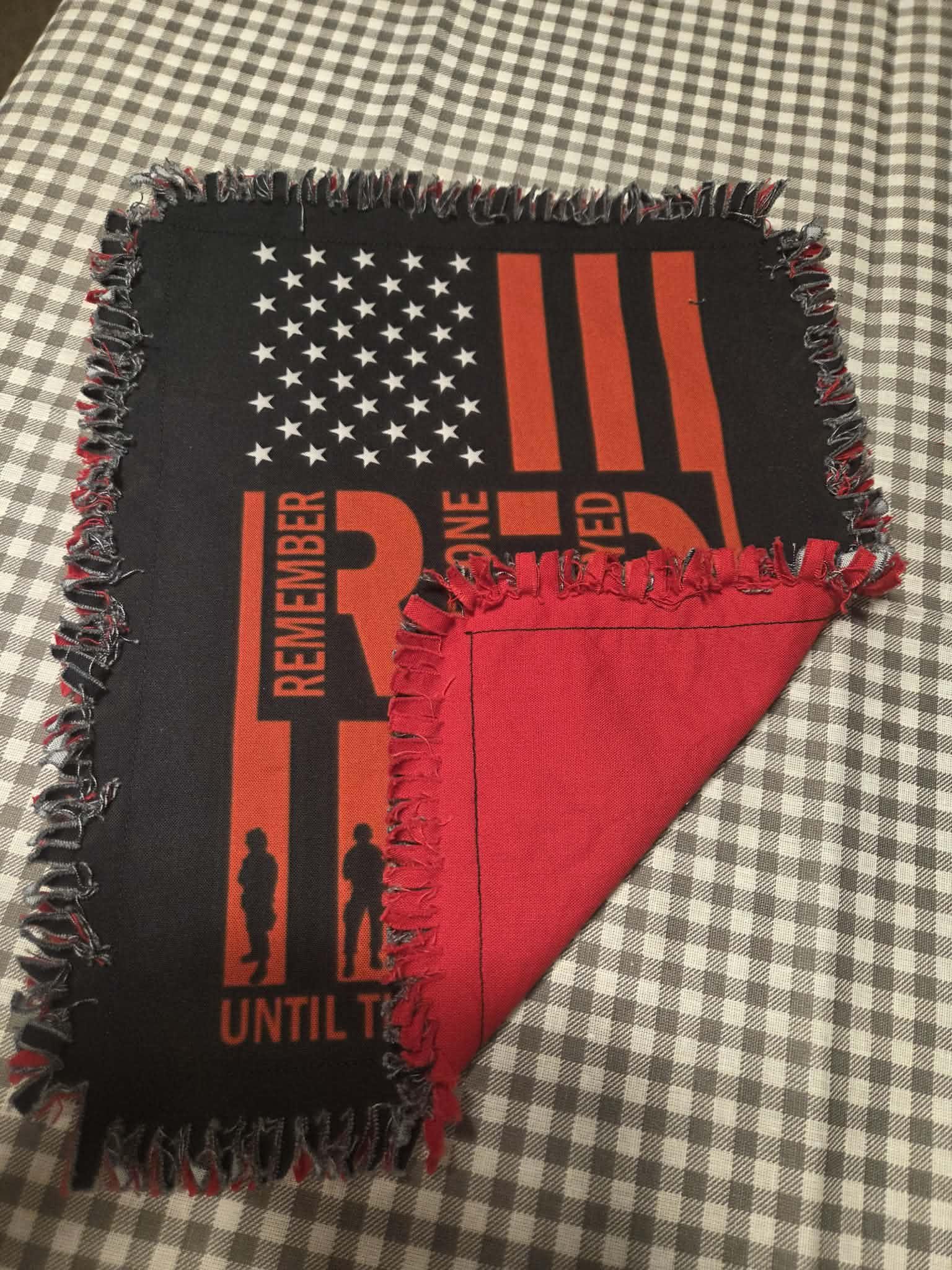 Red hank frayed edges