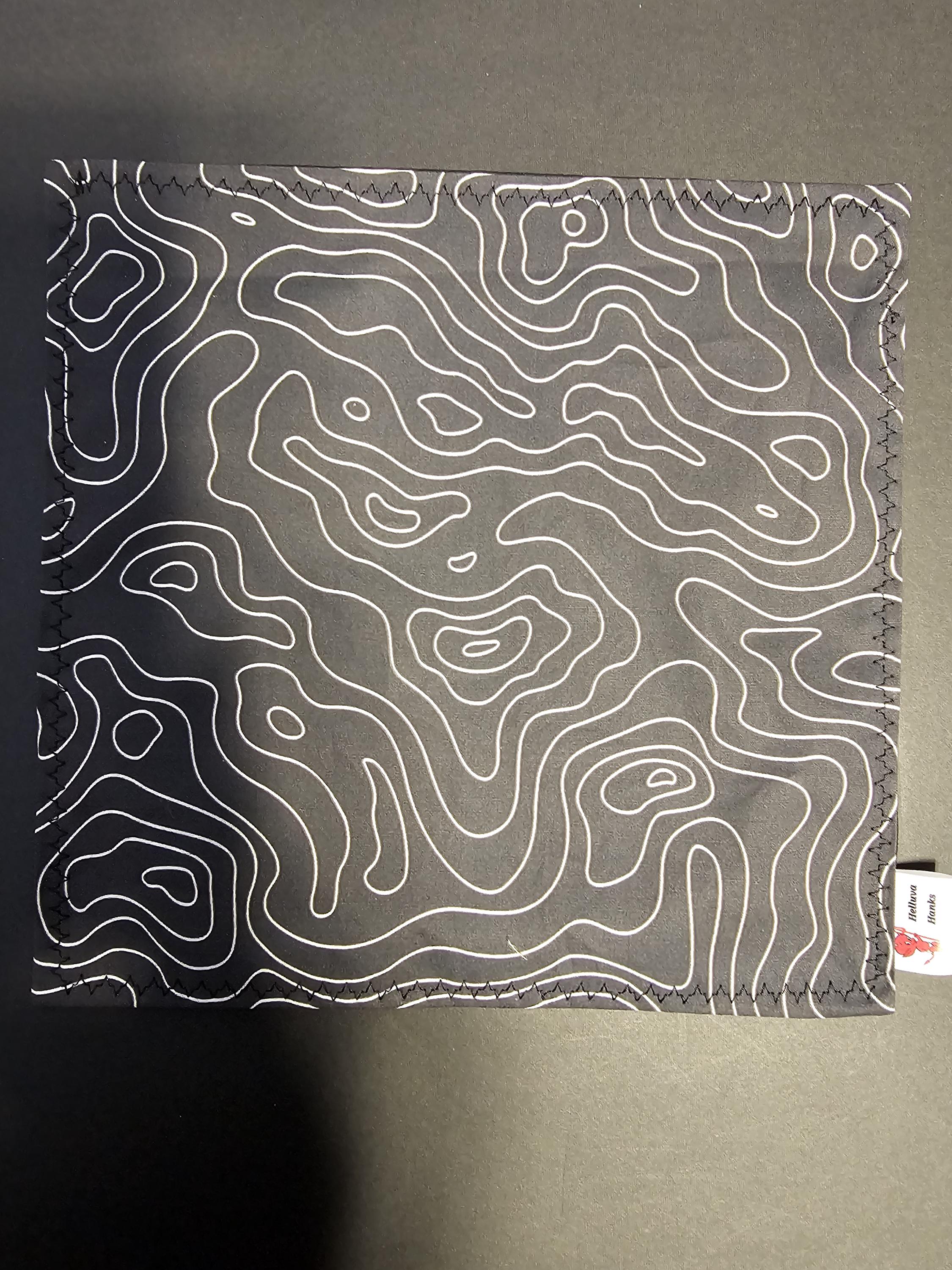 Black and white topo hank